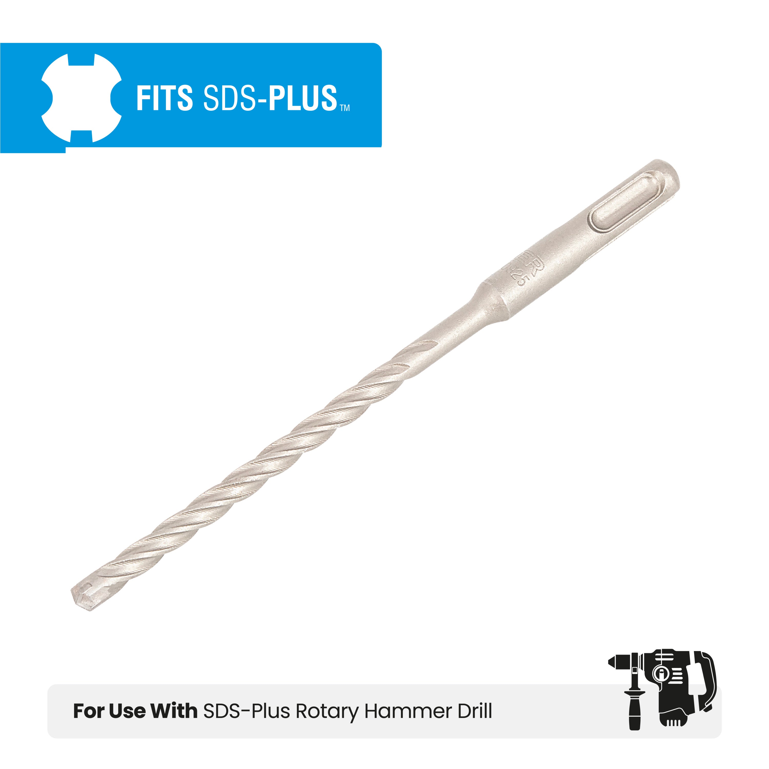1/4" x 6" SDS-Plus 4-Cutter Carbide-Tipped Rotary Hammer Drill Bit