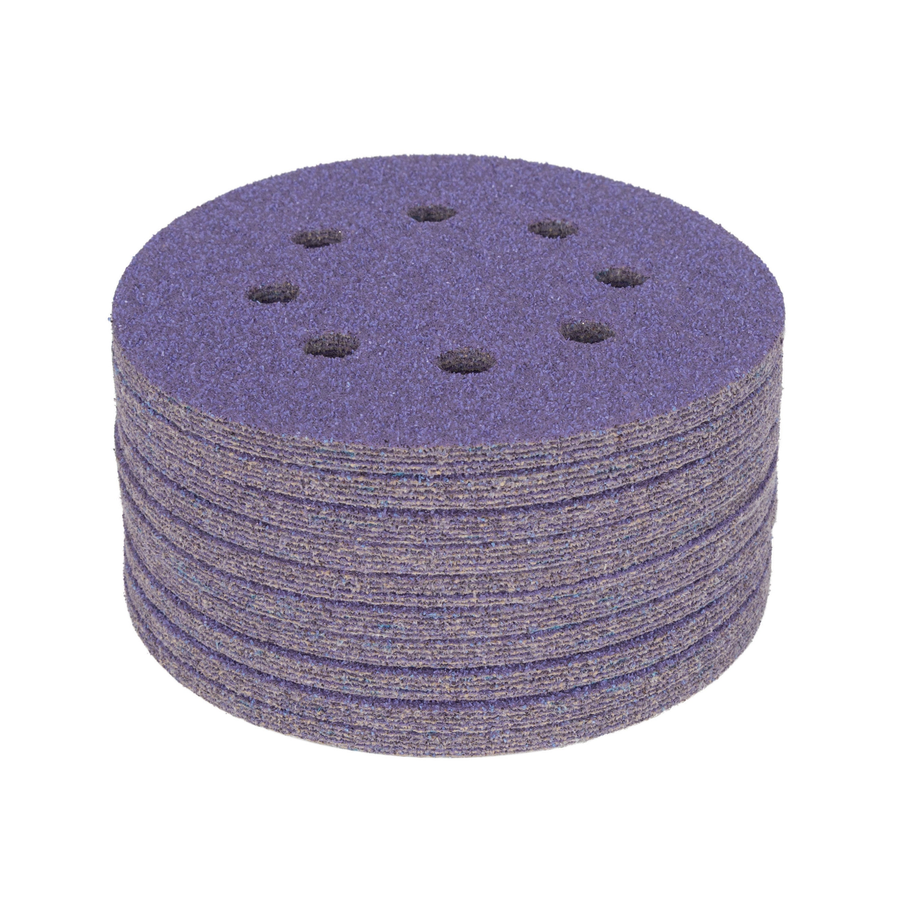 5" x 8-Hole 40 Grit Ceramic with Stearate Sanding Discs (50-Pack)