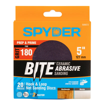 5" 180 Grit Ceramic Net Hook & Loop Sanding Discs (20-Pack)