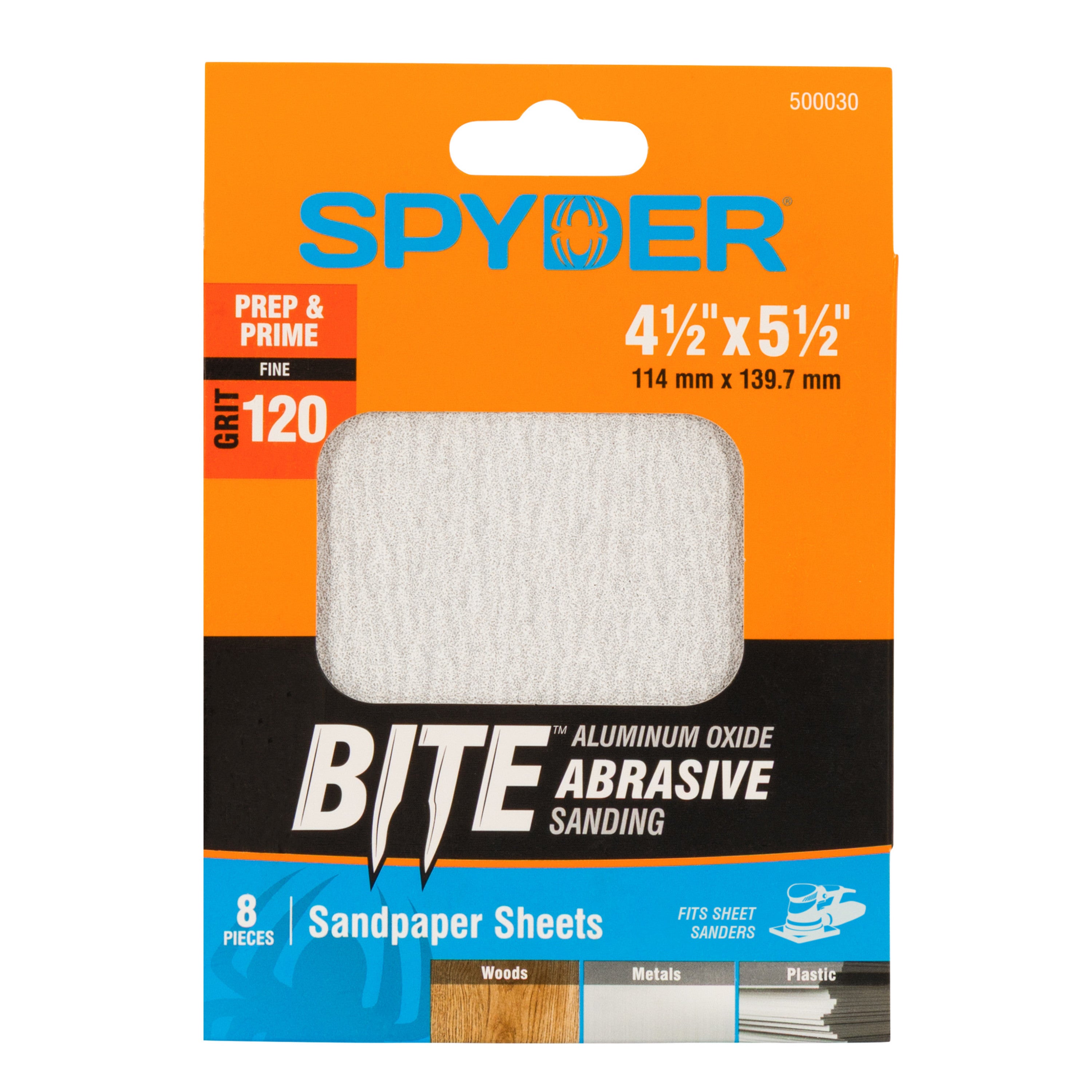 4.5" x 5.5" 120 Grit Aluminum Oxide with Stearate Sandpaper Sheets (8-Pack)