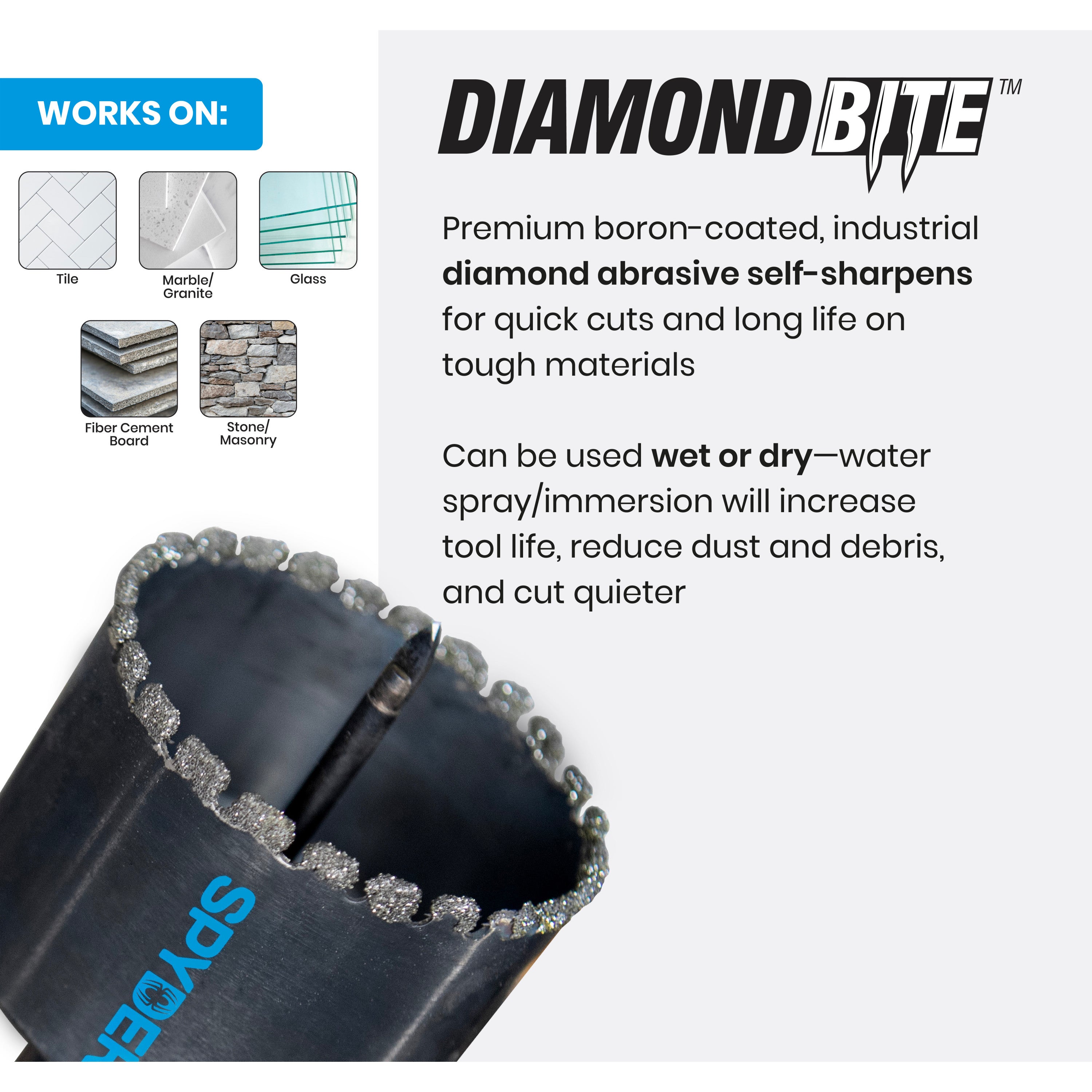 1-3/8" Diamond Edge Non-Arbored Hole Saw