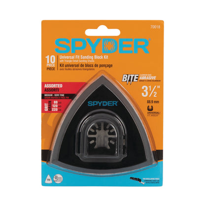 10-Piece 3.5" 6-Hole Detail Sanding Block & Paper Oscillating Tool Sanding Kit Sanding