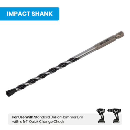 1/4" x 6" Impact Shank Hammer Drill Bit