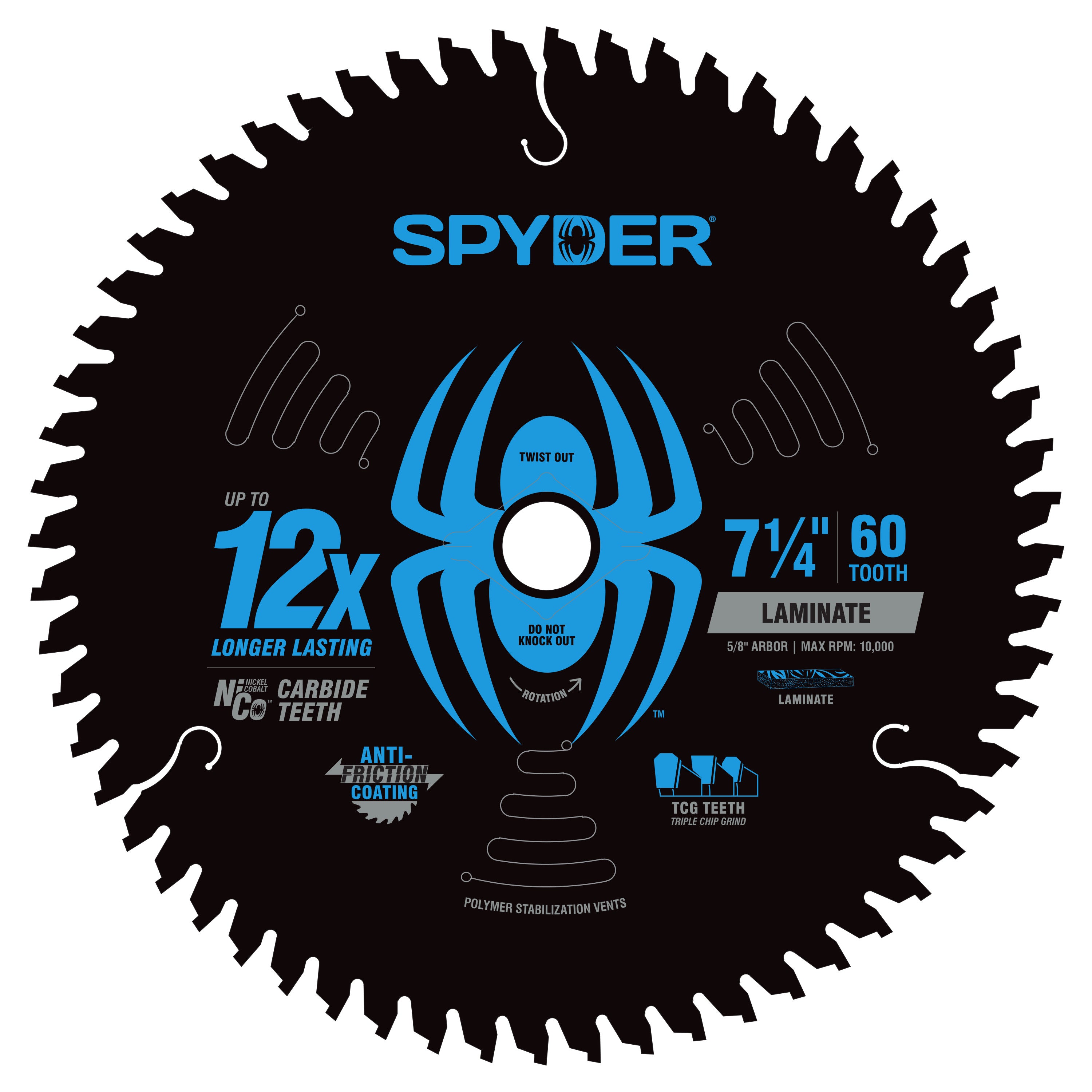 7-1/4" 60-Tooth Double-Sided Circular Saw Blade Tarantula™