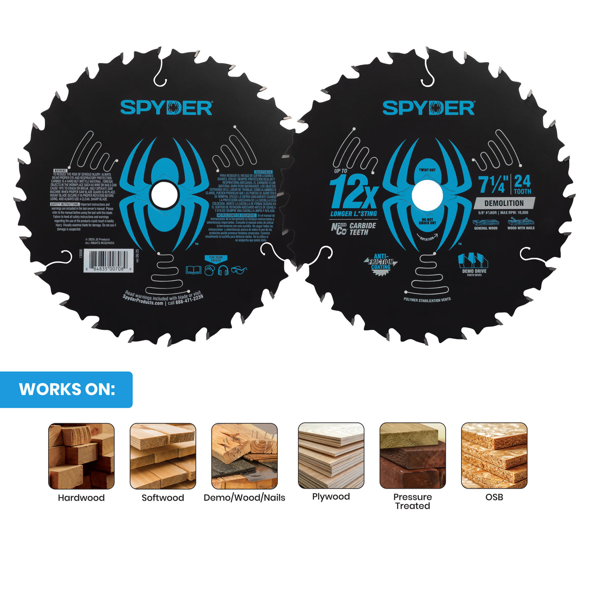 7-1/4" 24-Tooth Saw Blade for Demolition
