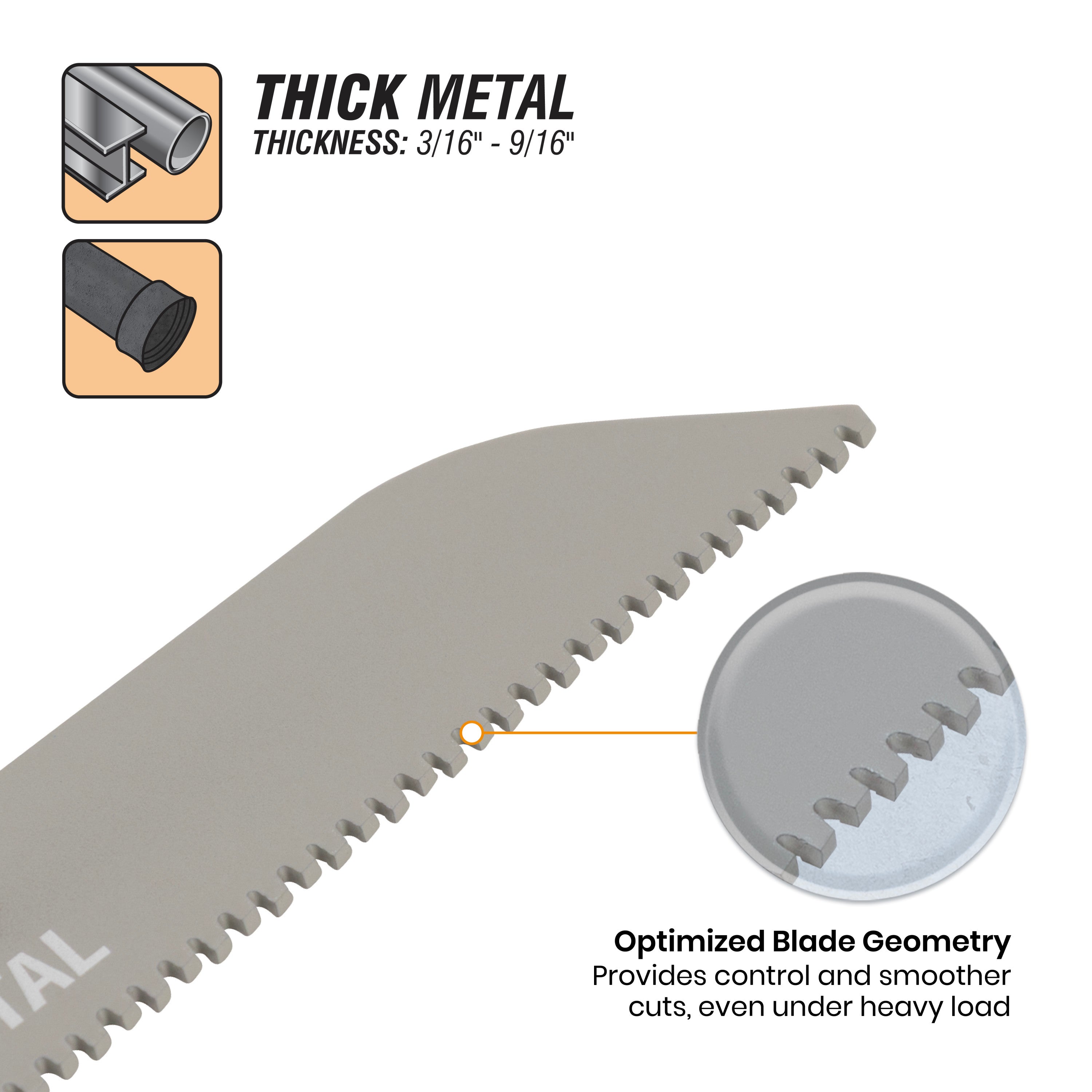 9" 10 TPI Metal Cutting Carbide Toothed Reciprocating Saw Blade (3-Pack) Tarantula®