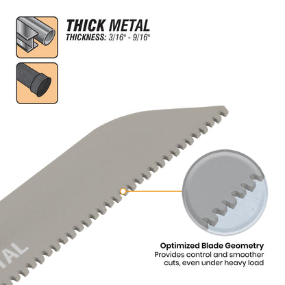 9" 10 TPI Metal Cutting Carbide Toothed Reciprocating Saw Blade (3-Pack) Tarantula®