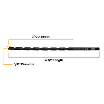 5/32" x 4-1/2" Flat Shank Carbide-Tipped Drill Bit for Concrete Anchor Screw