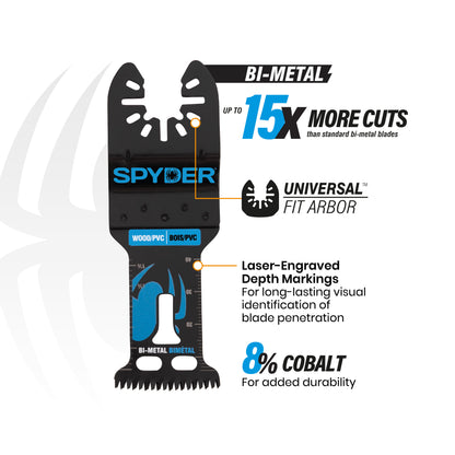 1-1/4" Universal Fit Bi-Metal Oscillating Blade for Clean Wood & PVC