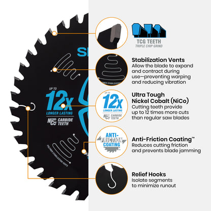 8" 40-Tooth Fine Finish Saw Blade for Wood
