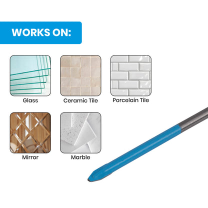 1/8" x 3.5" Quick-Release Hex Shank Carbide-Tipped Glass & Tile Drill Bit