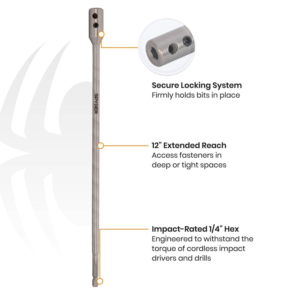 12" 1/4" Hex Quick Connect Driver Bit Extension