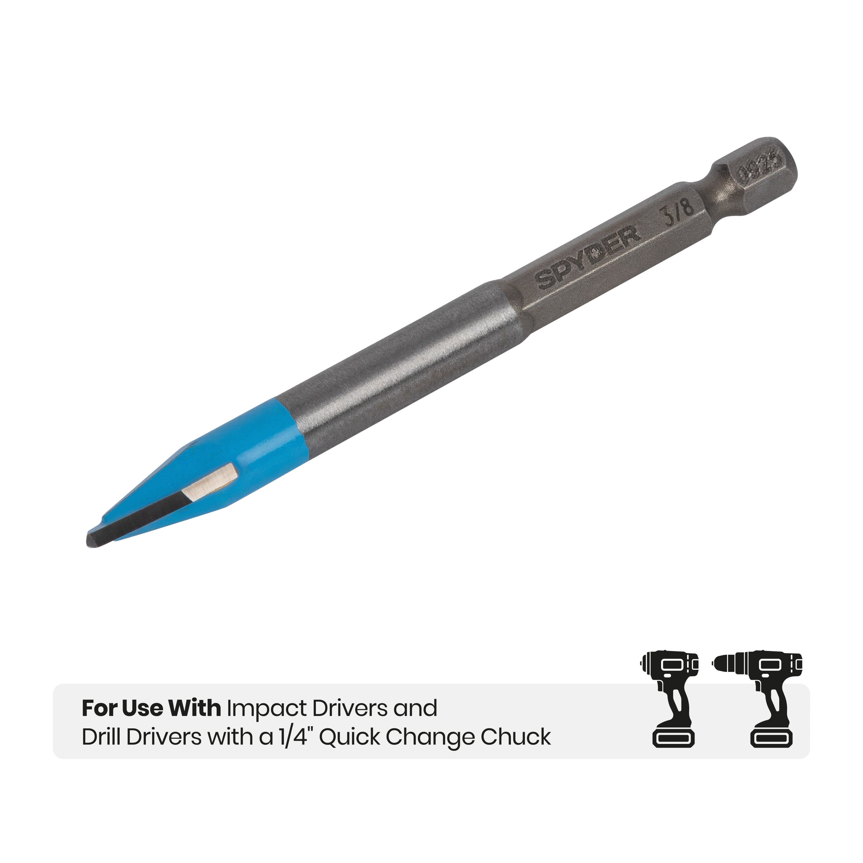 3/8" x 3.5" Quick-Release Hex Shank Carbide-Tipped Glass & Tile Drill Bit