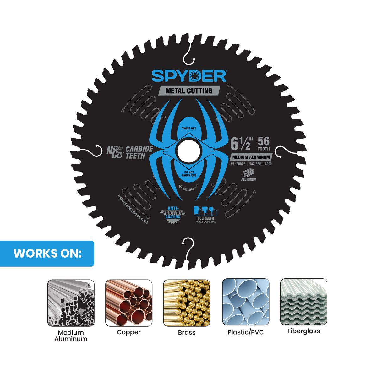6-1/2" 56-Tooth Saw Blade for Medium Aluminum