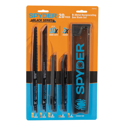 20-Piece 6 & 9" Bi-Metal Reciprocating Saw Blade Set with Case (6-12, 10-14, 8-14, 14-18 TPI) Black Series™
