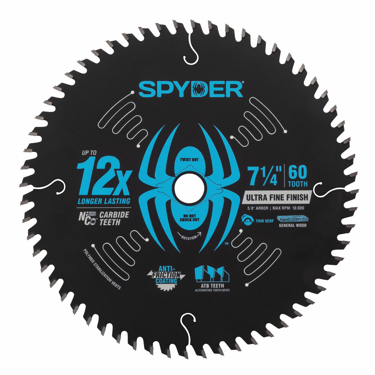 7-1/4" 60-Tooth Ultra Fine Finish Saw Blade for Wood