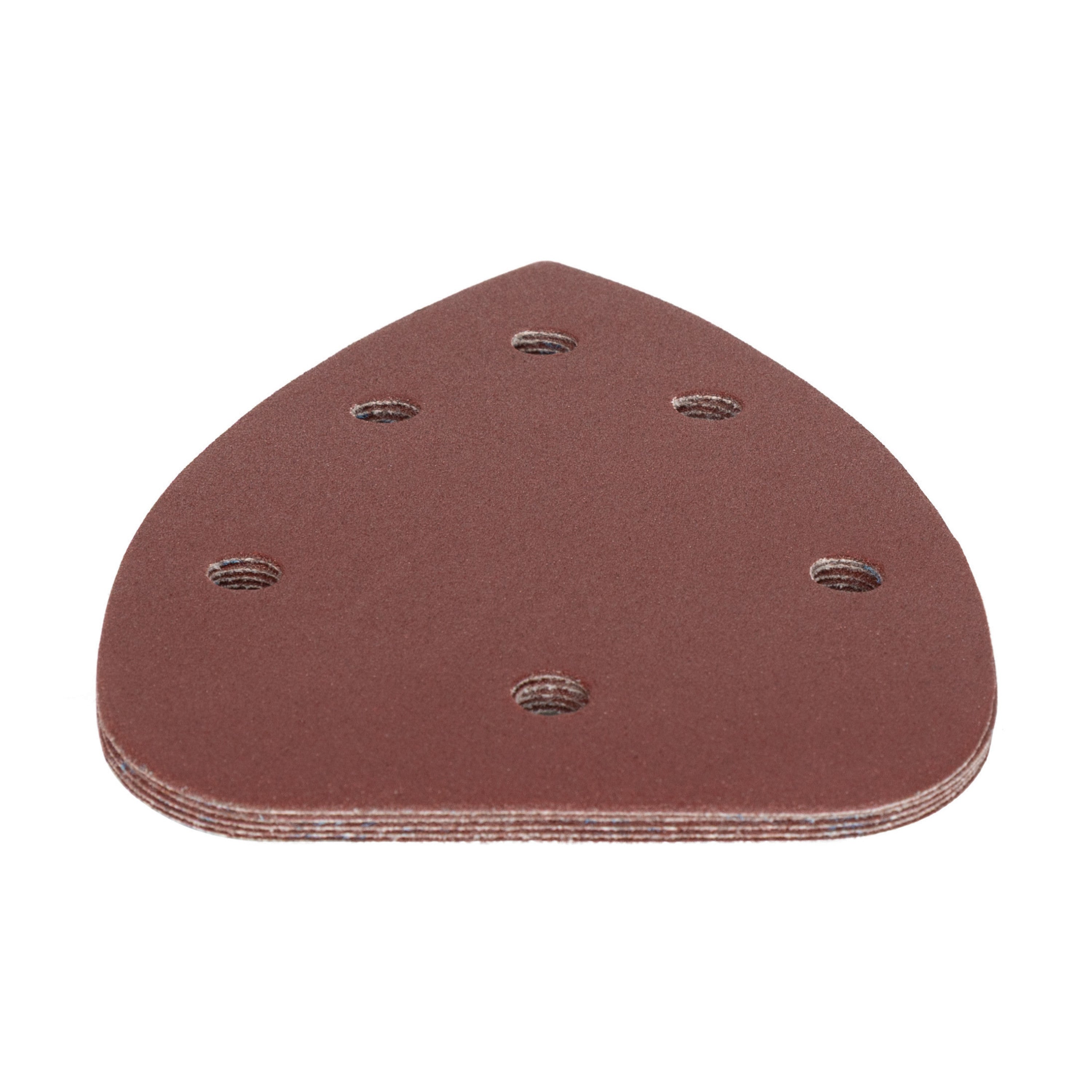 3-7/8" x 5-1/2" x 6-Hole 220 Grit Aluminum Oxide Hook & Loop Detail Sanding Sheets (5-Pack)