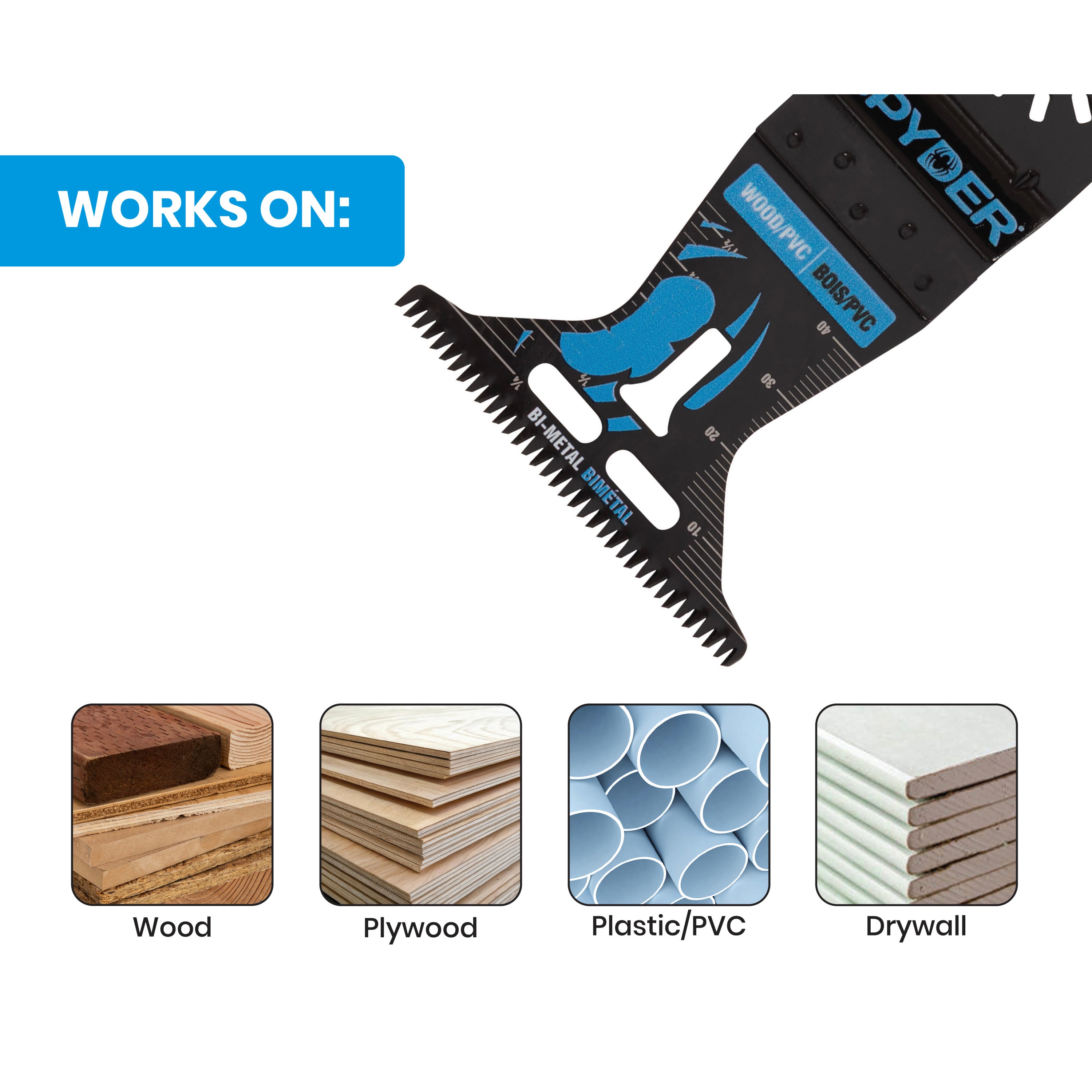 2-1/2" Universal Fit Bi-Metal Oscillating Blade for Clean Wood & PVC