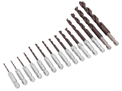 Set of Spyder® TetraClad™ drill bits on a white background