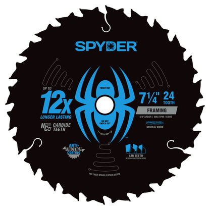 7-1/4" 24-Tooth TCT Framing Circular Saw Blade (3-Pack) Tarantula™