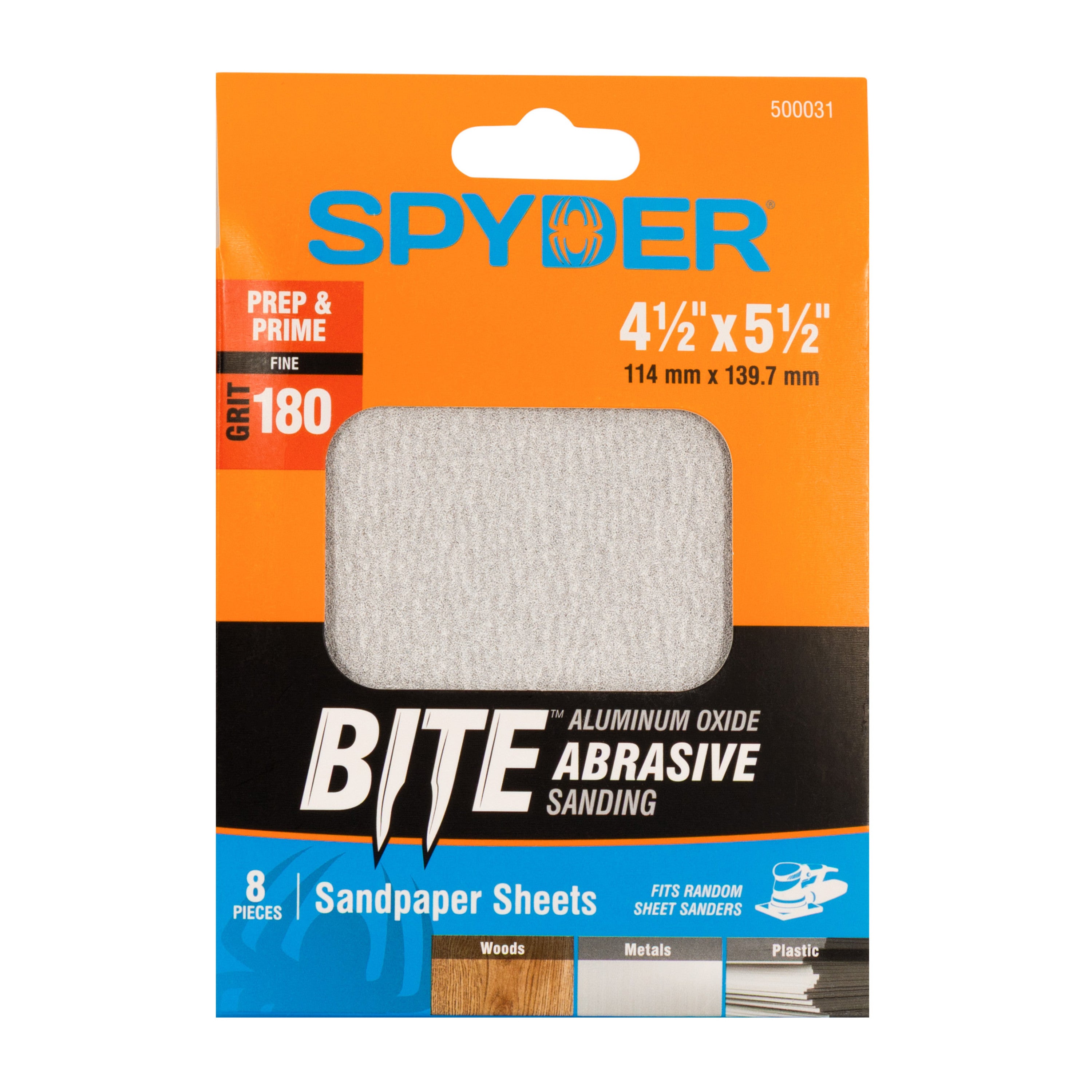 4.5" x 5.5" 180 Grit Aluminum Oxide with Stearate Sandpaper Sheets (8-Pack)