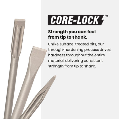 6-Piece SDS-Plus Tradesman’s Drill Bit & Chisel Bit Set for Masonry & Concrete