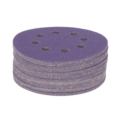 5" x 8-Hole 80 Grit Ceramic with Stearate Sanding Discs (50-Pack)