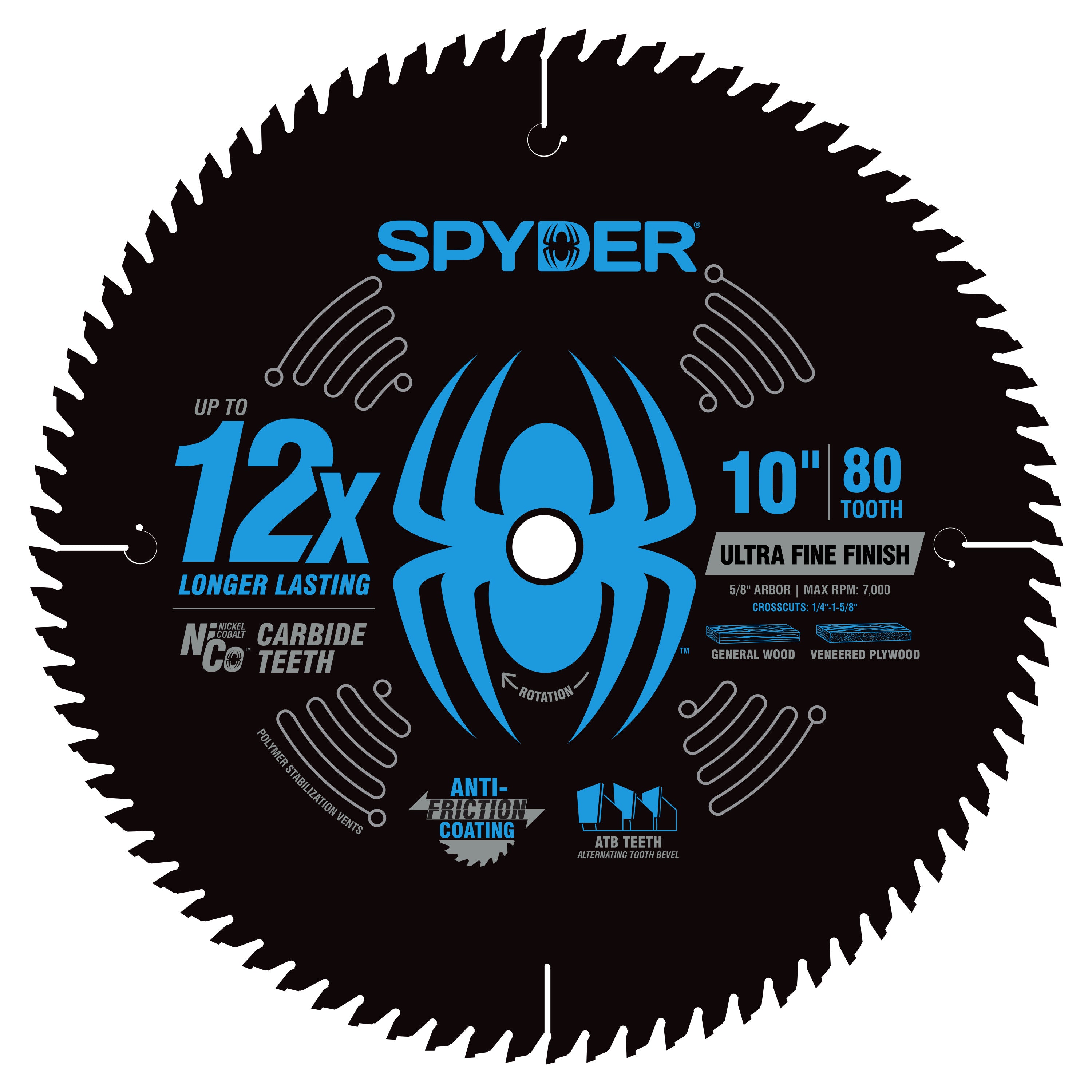 10" 80-Tooth TCT Ultra Fine Circular Saw Blade Tarantula™