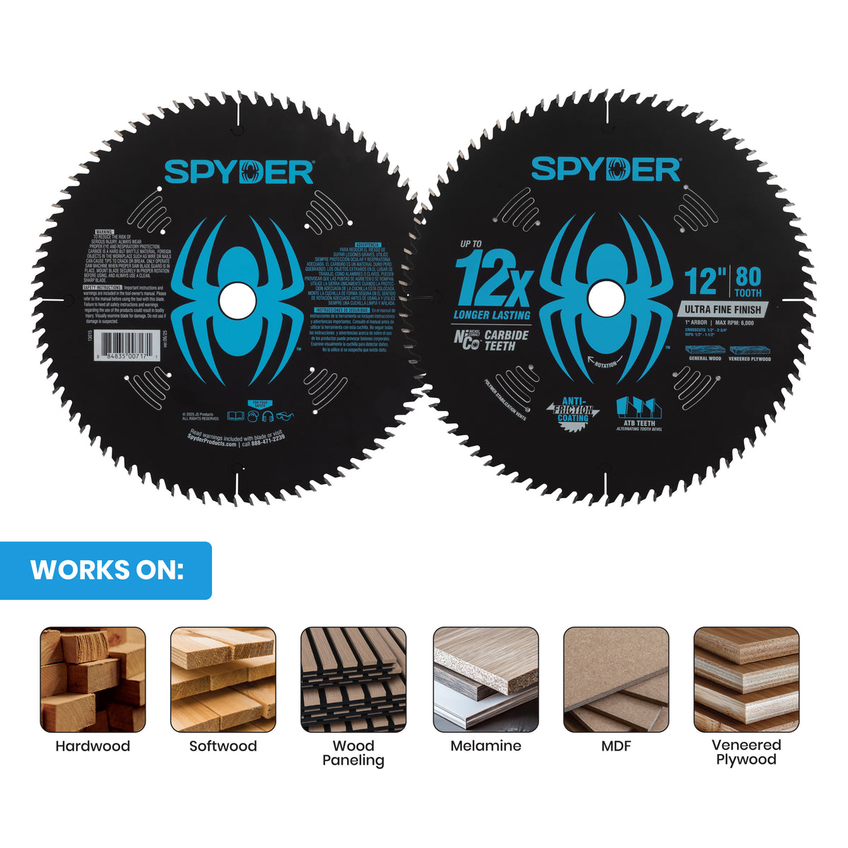 12" 80-Tooth Ultra Fine Finish Saw Blade for Wood