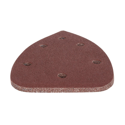 3-7/8" x 5-1/2" x 6-Hole 80 Grit Aluminum Oxide Hook & Loop Detail Sanding Sheets (5-Pack)