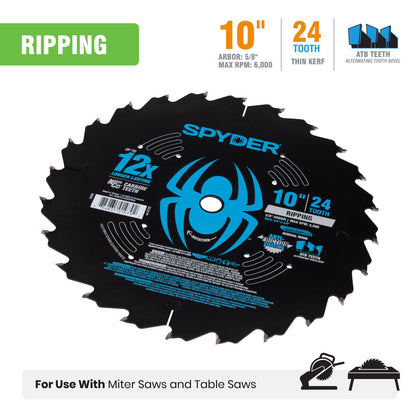 10" 24-Tooth Ripping Saw Blade for Wood