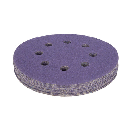 5" x 8-Hole 60 Grit Ceramic with Stearate Sanding Discs (15-Pack)
