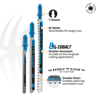 5-Piece T-Shank Bi-Metal Laminate Wood Cutting Jig Saw Blade Set