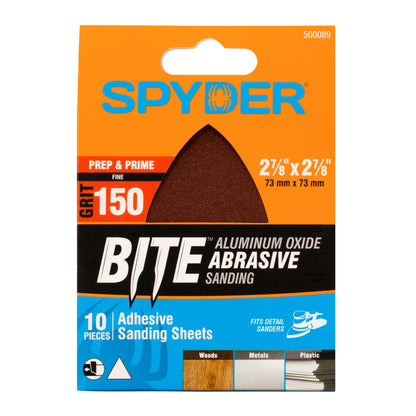2-7/8" x 2-7/8" 150 Grit Aluminum Oxide Adhesive Detail Sanding Sheets (10-Pack)