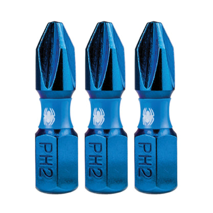 1" PH2 Phillips Impact Driver Bit (3-Pack) Mach-Blue®