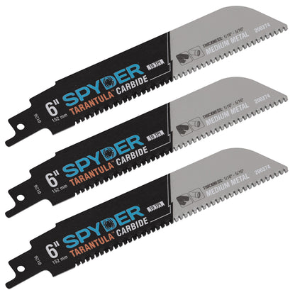 6" 10 TPI Metal Cutting Carbide Toothed Reciprocating Saw Blade (3-Pack) Tarantula®
