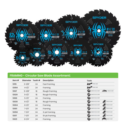 3-3/8" 24-Tooth Saw Blade for Fast Framing