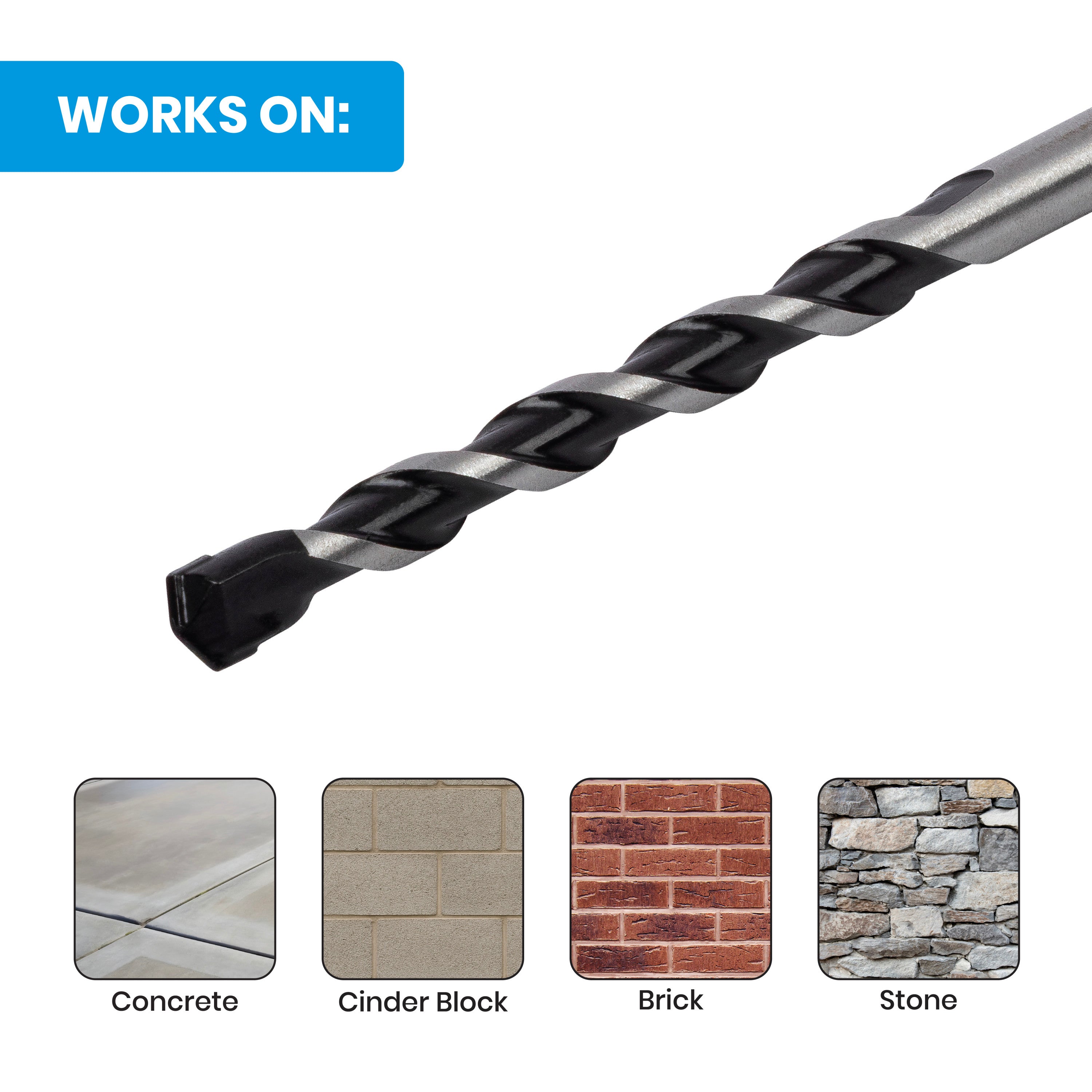 3/8" x 6" Impact Shank Hammer Drill Bit