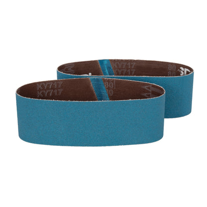 3" x 21" 80 Grit Zirconia Tape Joint Sanding Belt (2-Pack)