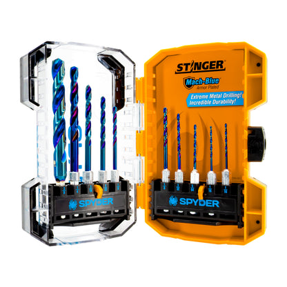 10-Piece Assorted HSS Twist Drill Bit Set Mach-Blue®