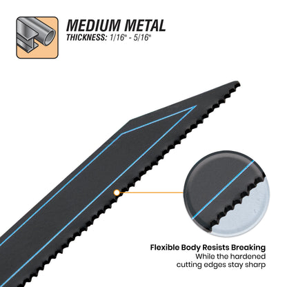 9" 18 TPI Metal Cutting Bi-Metal Reciprocating Saw Blade Black Series™