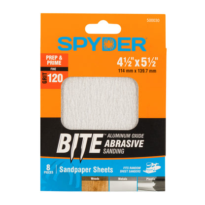 4.5" x 5.5" 120 Grit Aluminum Oxide with Stearate Sandpaper Sheets (8-Pack)