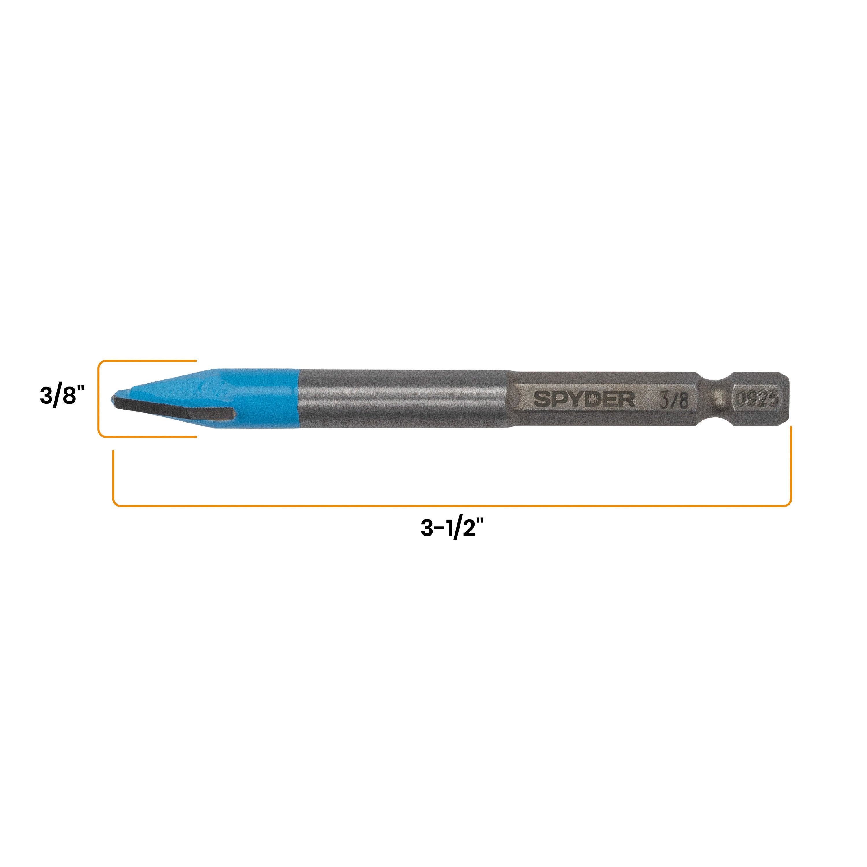 3/8" x 3.5" Quick-Release Hex Shank Carbide-Tipped Glass & Tile Drill Bit