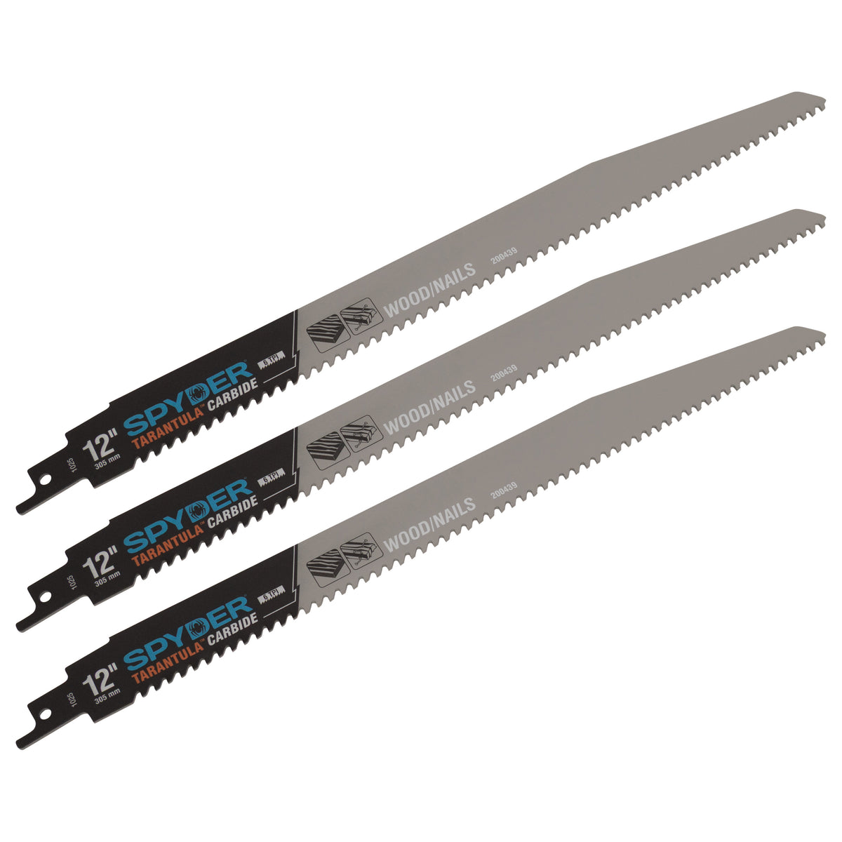 12" 6 TPI Carbide Toothed Reciprocating Saw Blade (3-Pack) Tarantula®
