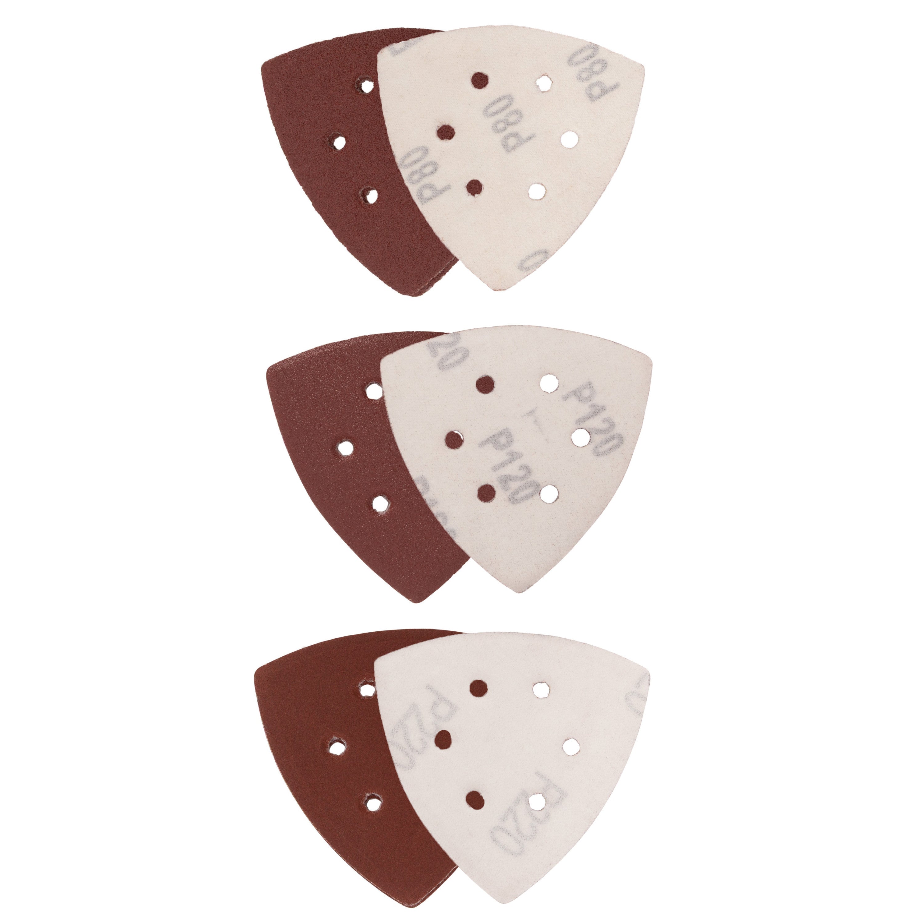 12-Piece 3-5/8" Assorted Aluminum Oxide Triangle Detail Sanding Sheet Set (80-220 Grit) Sanding