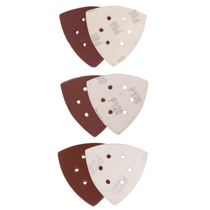 12-Piece 3-5/8" Assorted Aluminum Oxide Triangle Detail Sanding Sheet Set (80-220 Grit) Sanding