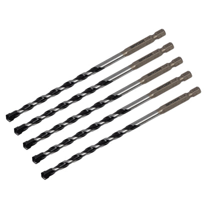 1/4" x 6" Impact Shank Hammer Drill Bit (5-Pack)