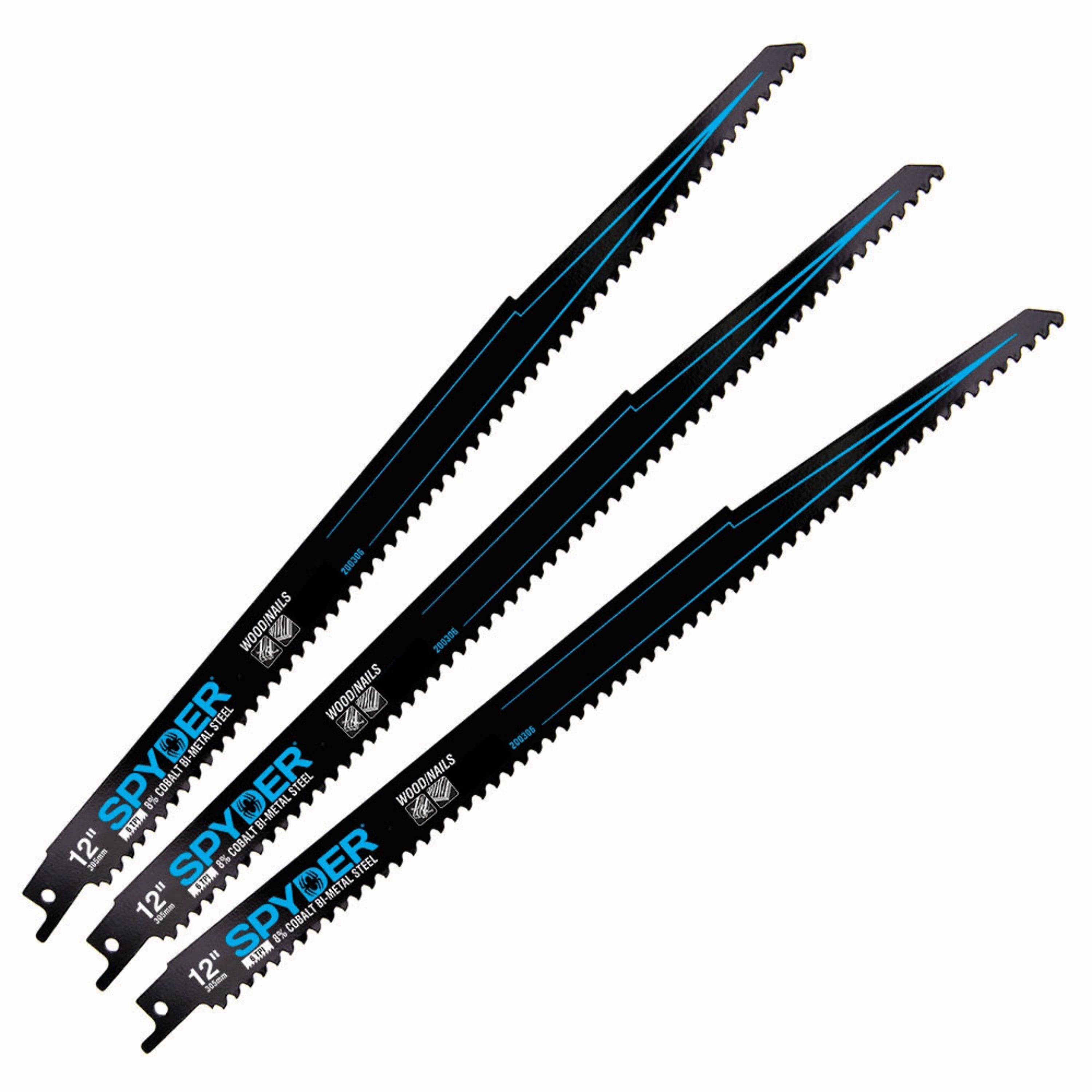 12" 6 TPI Metal-Wood Cutting Bi-Metal Reciprocating Saw Blades (25-Pack) Black Series™