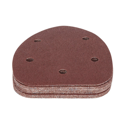 3-3/4" x 5-1/4" x 5-Hole 80 Grit Aluminum Oxide Hook & Loop Detail Sanding Sheets (15-Pack)