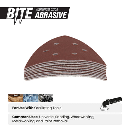 3-5/8" 120-Grit Aluminum Oxide Triangle Detail Sanding Sheets (10-Pack) Sanding